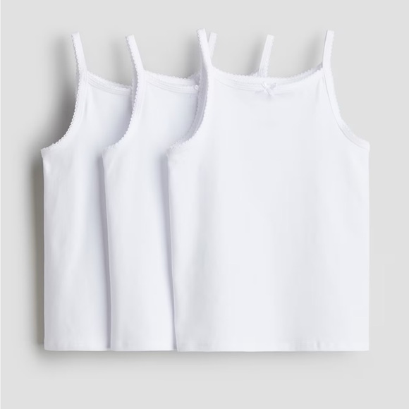 H&M Kids NEW NWOT 3 Pack White Tank Tops - Picture 1 of 5